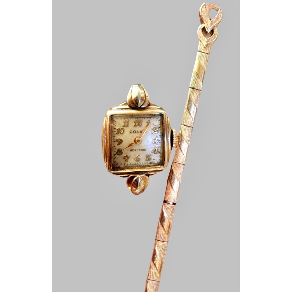Vintage Gruen Veri-Thin Ladies Watch Kestenmade 10K GF Bracelet Running